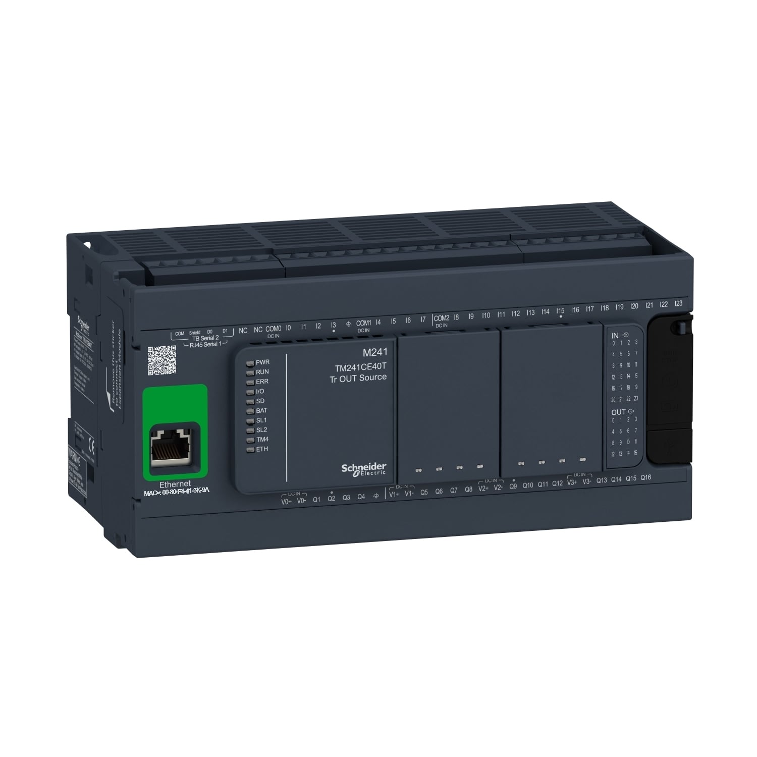 logic controller, Modicon M241, 40 IO, transistor, PNP, Ethernet