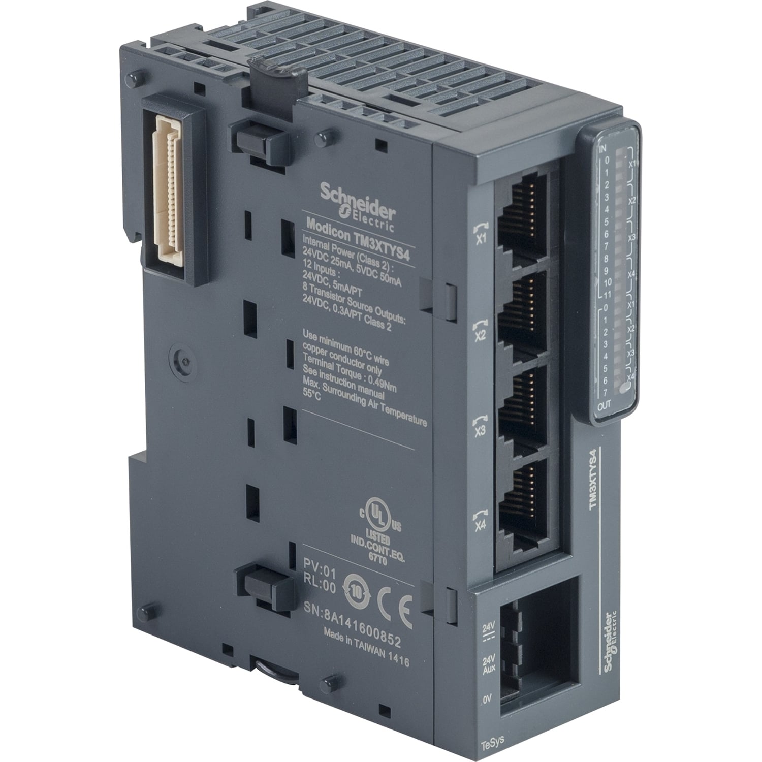 parallel interface module, Modicon TM3, 4 Tesys motors