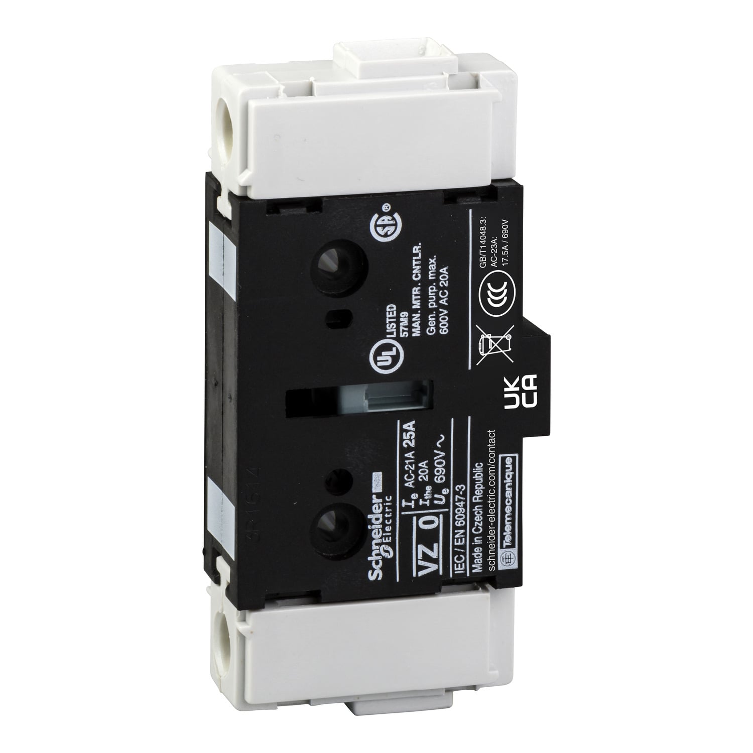 Additional pole,TeSys Control,25A,for V0