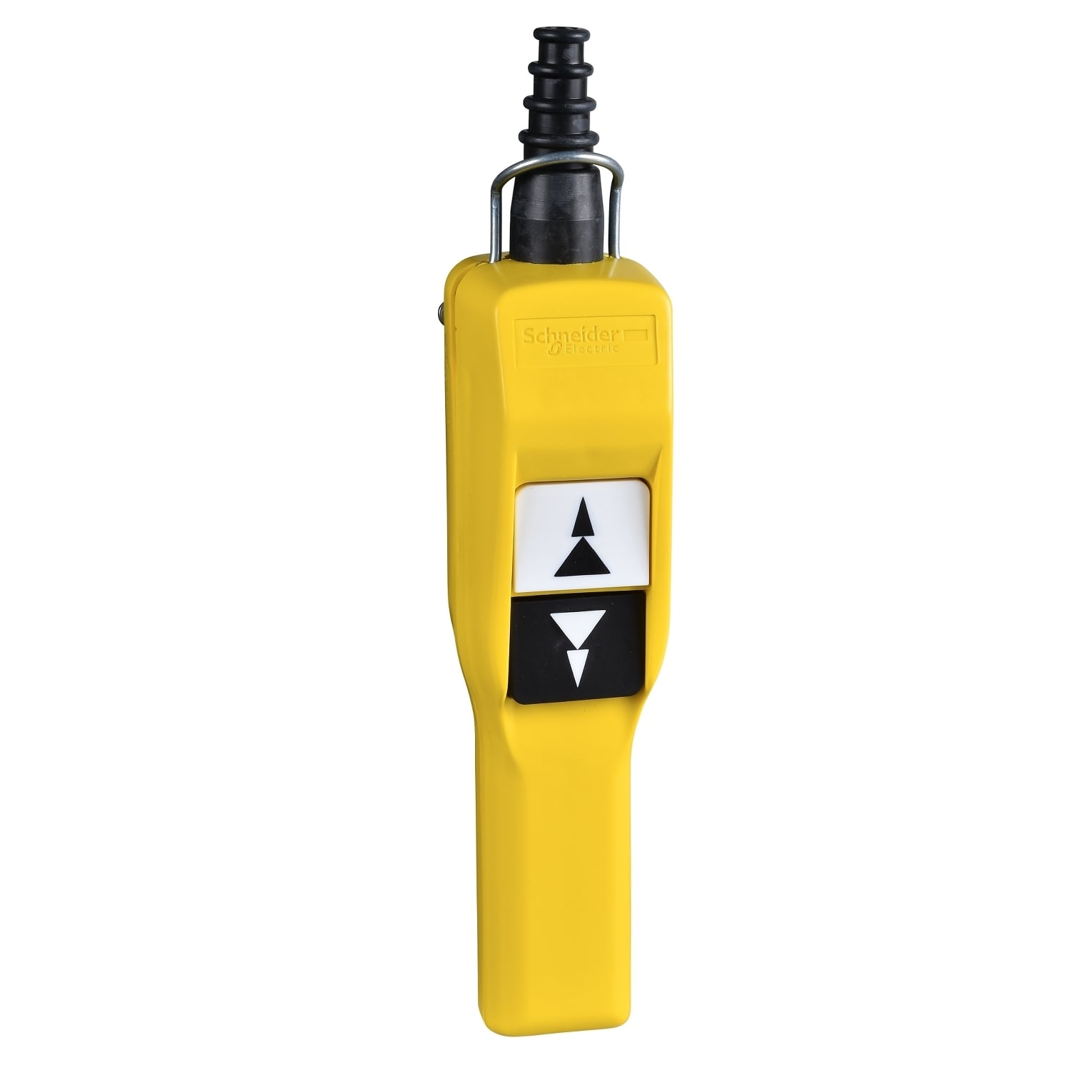 Pendant control station, Harmony XAC, plastic, yellow, pistol grip, 2 push buttons with 2NO
