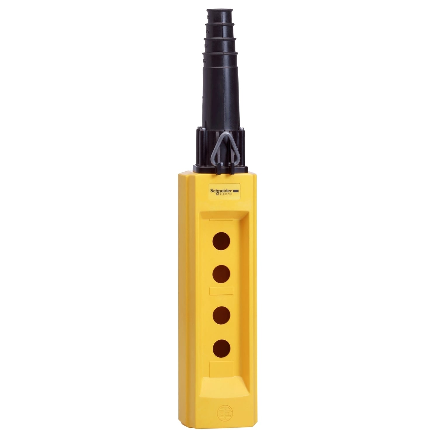 Empty pendant control station, Harmony XAC, plastic, yellow, 4 cut outs, for cable 10...22mm