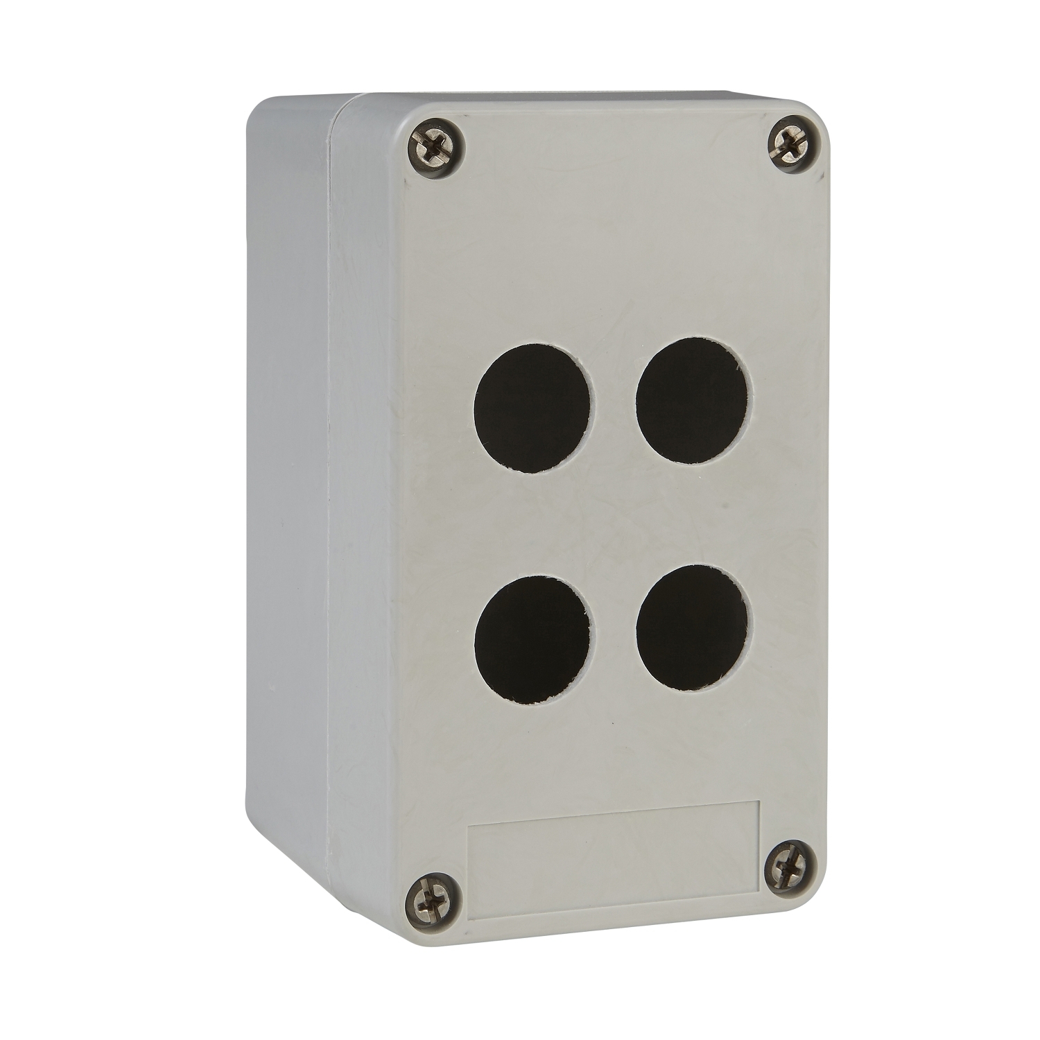 Empty control station without hinges, Harmony XAP, XB2 SL, plastic, grey, 4 cut outs, 22mm