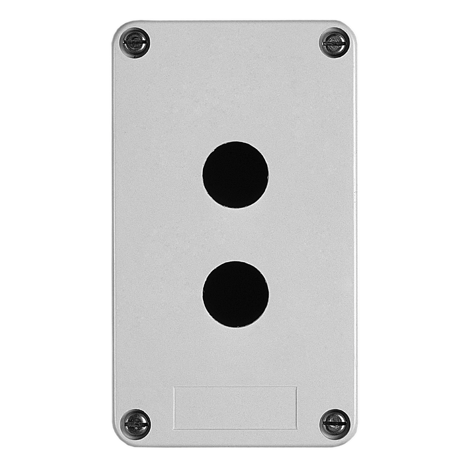 Empty control station without hinges, Harmony XAP, XB2 SL, plastic, grey, 2 cut outs, 22mm