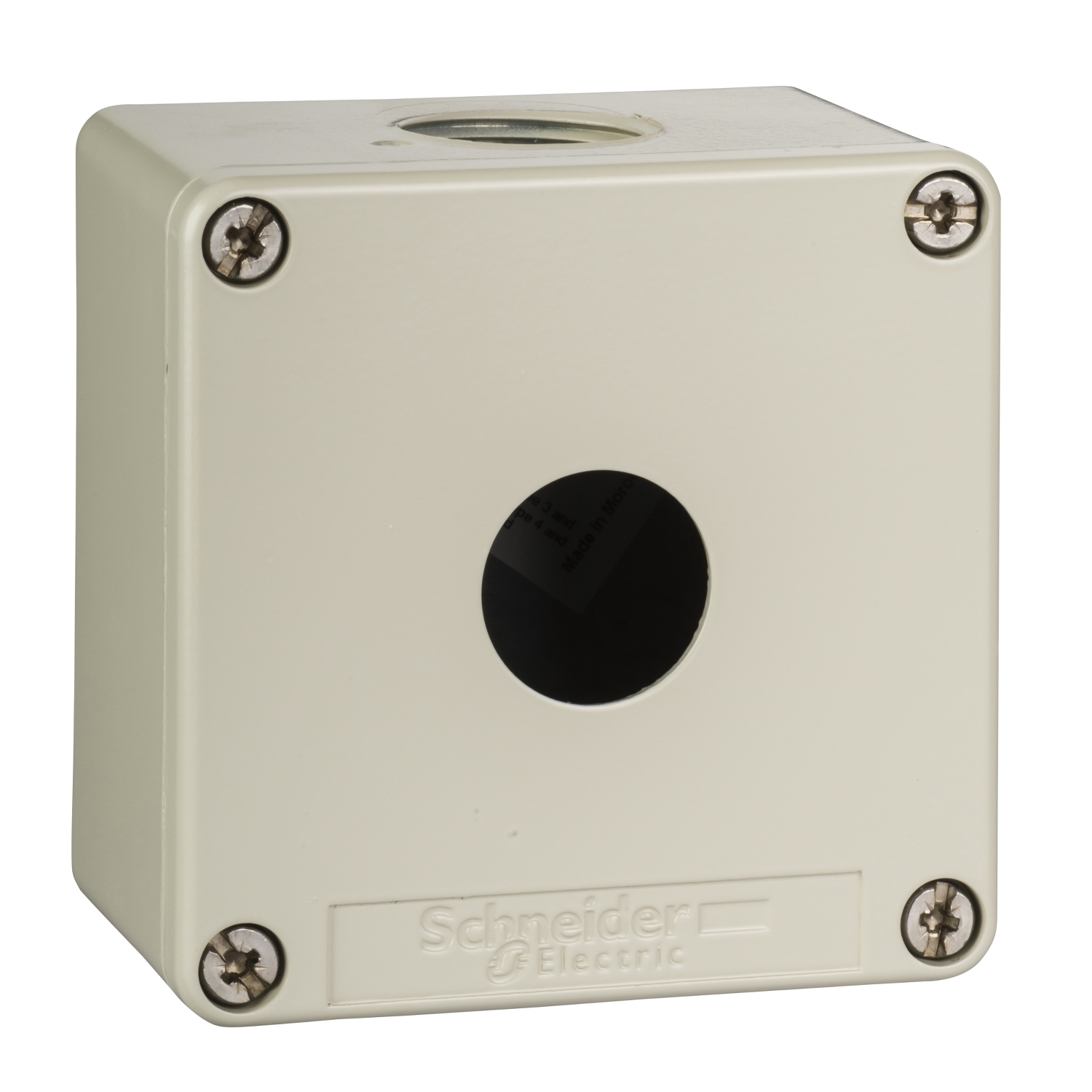 Die cast empty control station, Harmony XAP, XB2 SL, zinc alloy, grey, 1 cut out, 22mm, 80x80x51.5mm