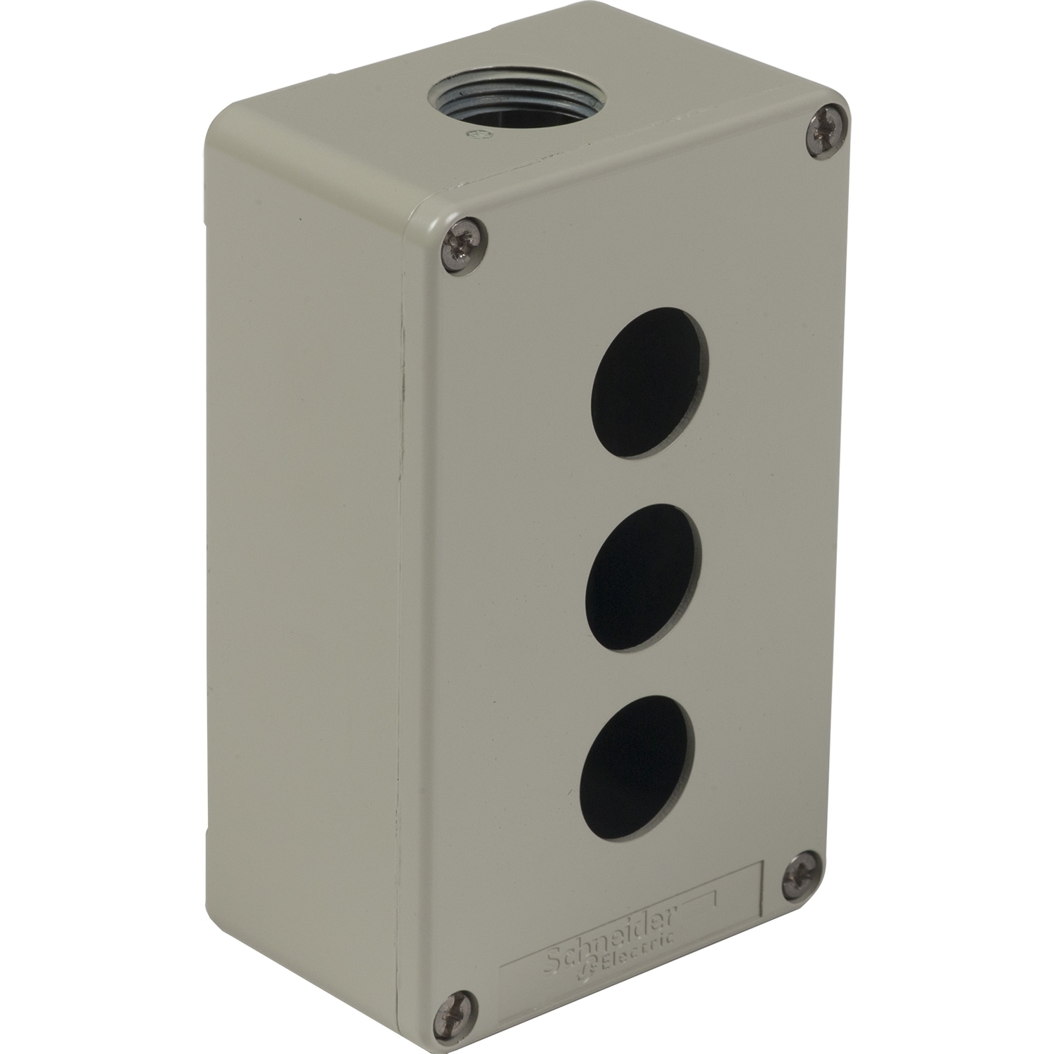 Die cast empty control station, Harmony XAP, zinc alloy, grey, 3 cut outs, 22mm, 130x80x51.5mm