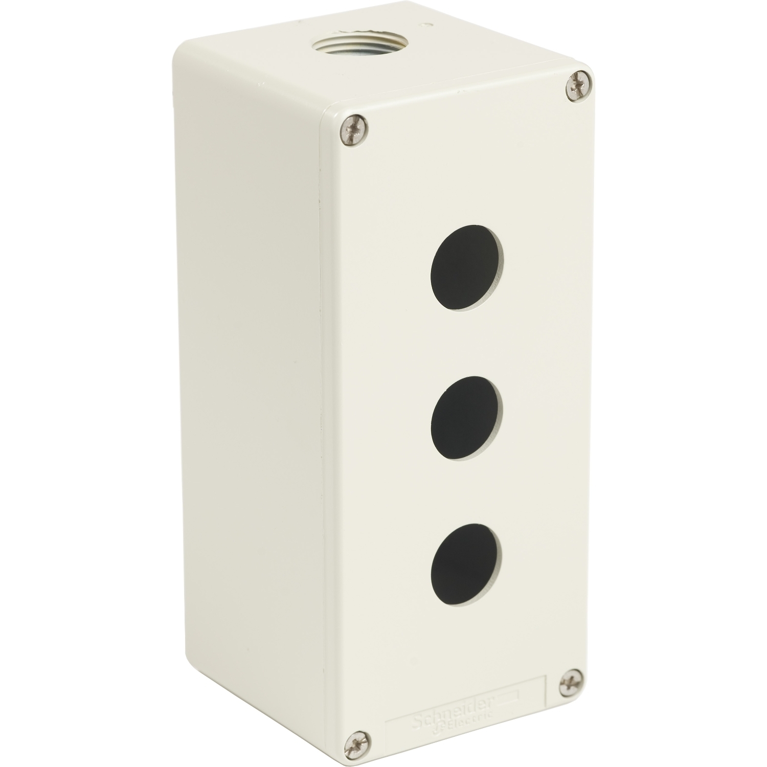 22mm push button, Harmony XALD, empty grey enclosure, die cast zinc alloy, 3 openings, vertical mount, NEMA 4, 13