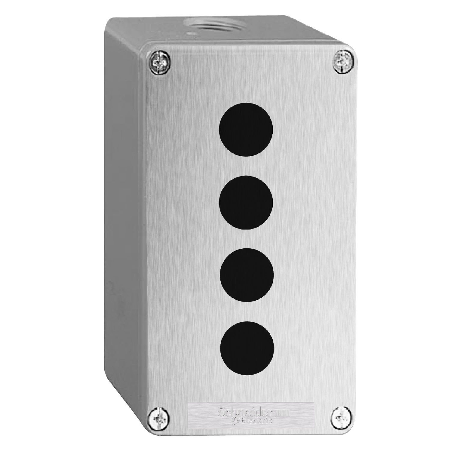 Empty control station, Harmony XAP, zinc alloy, grey, 4 cut outs, 22mm, 175x80x77mm