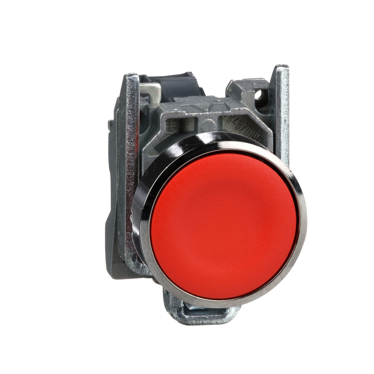 Harmony, 22mm push button, red flush, spring return, 1 NC, unmarked