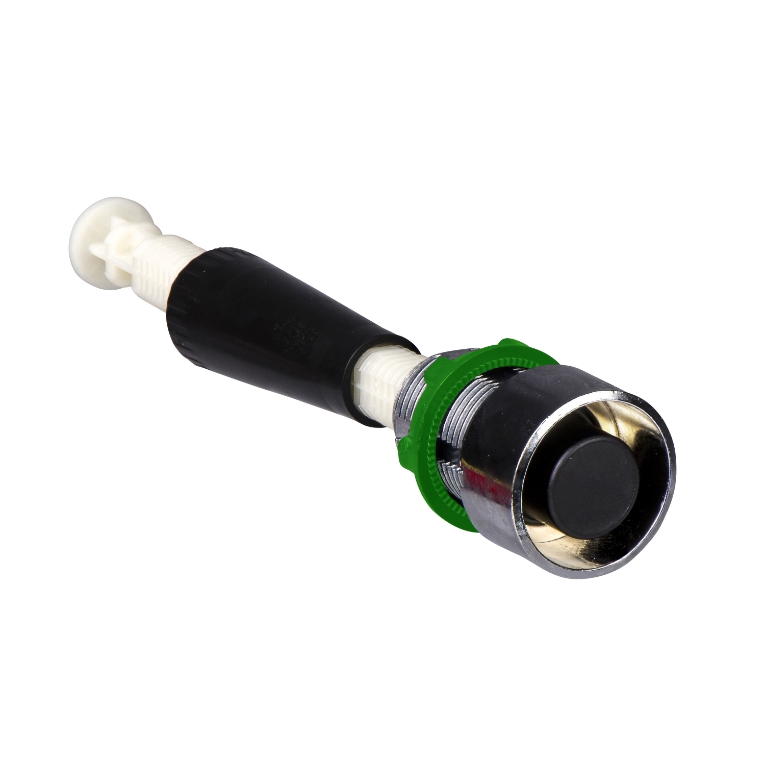 Manual overload reset push button, Harmony XB4, black flush, 22mm, for 30...130 mm actuation distance