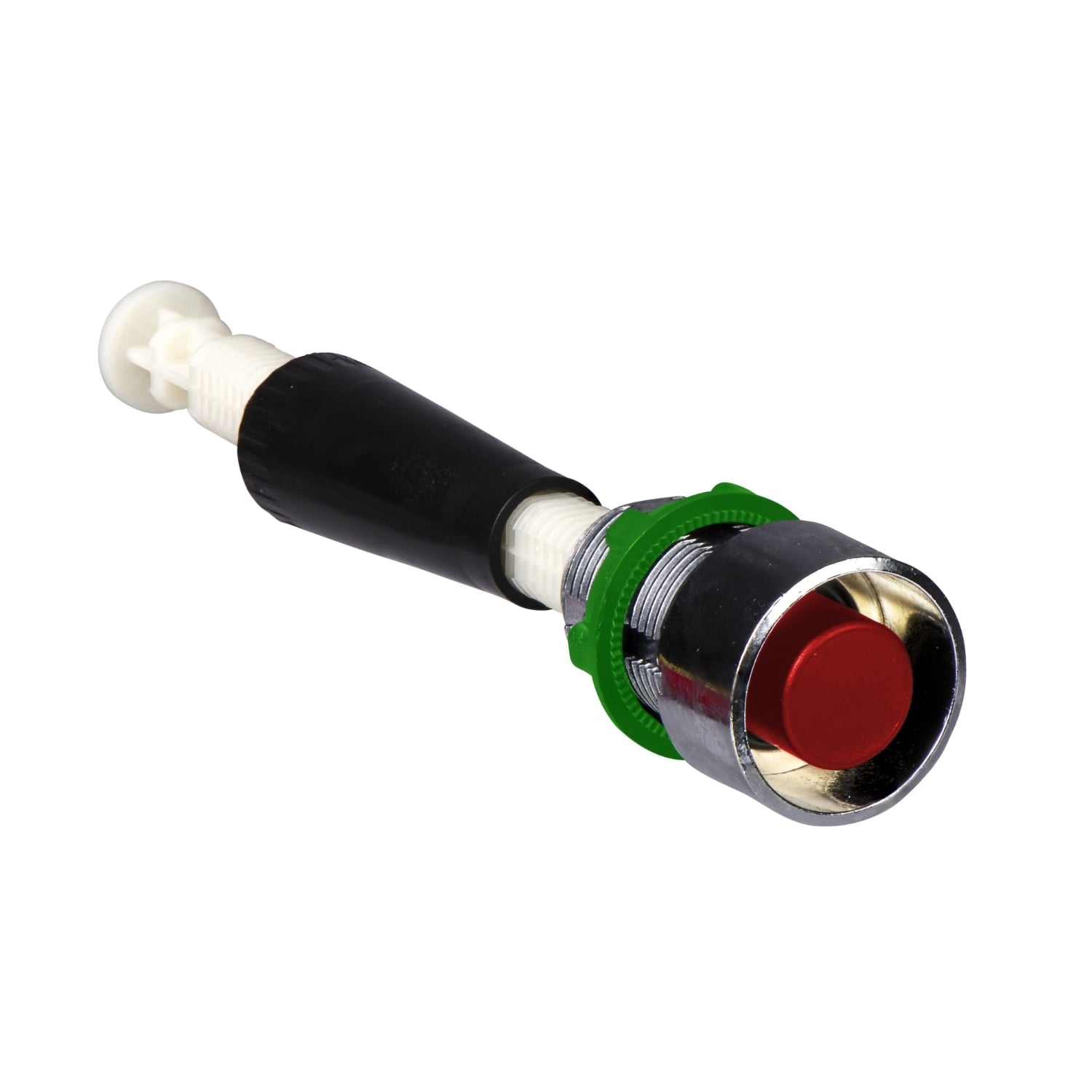 Manual overload reset push button, Harmony XB4, metal, flush, red, 22mm, 30...130mm actuation distance, unmarked
