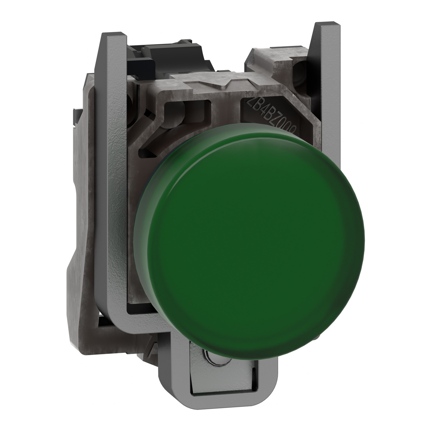 Pilot light, Harmony XB4, metal, green, 22mm, plain lens with BA9s bulb, lt 250V