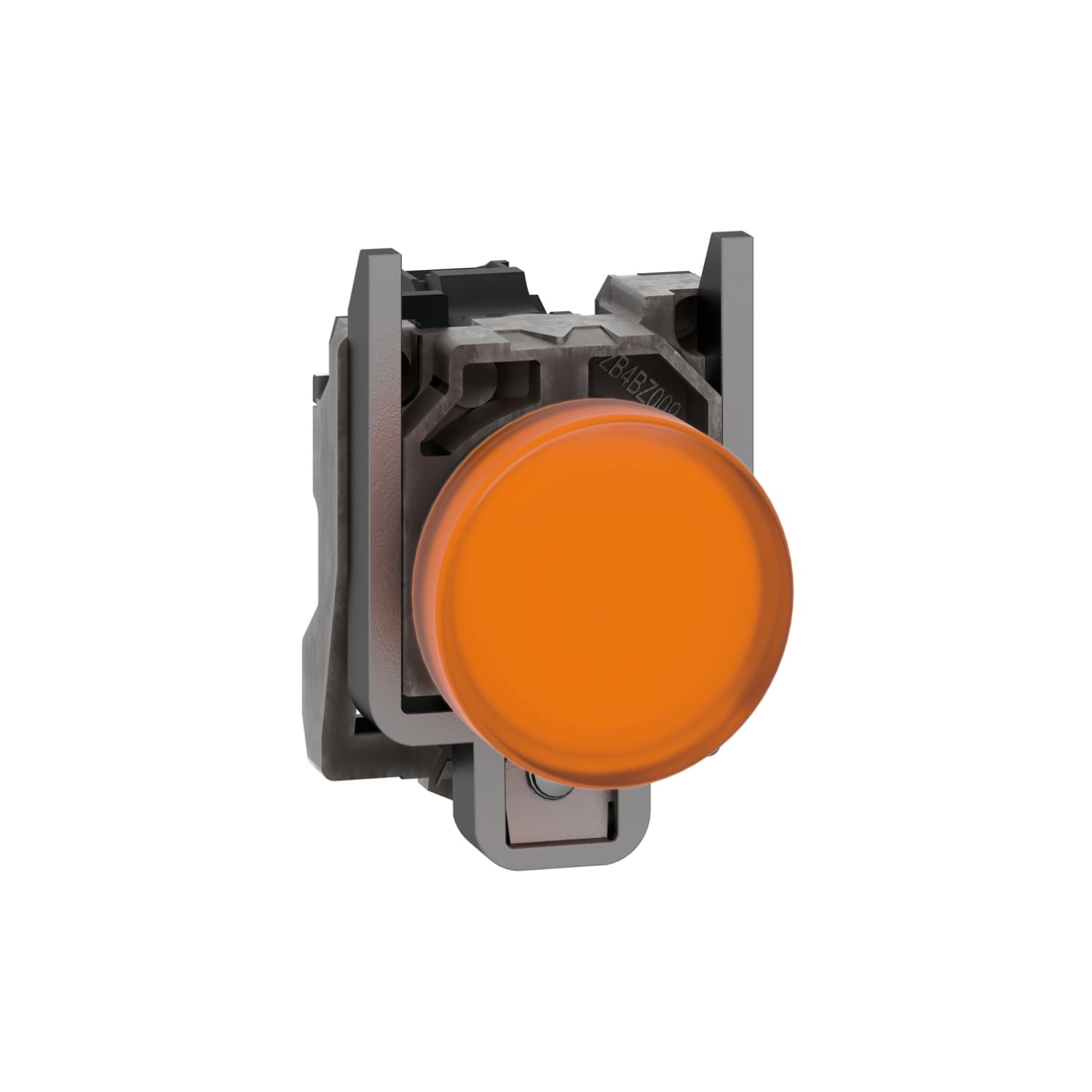Pilot light, Harmony XB4,metal, orange, 22mm, universal LED, plain lens, 110?120V AC