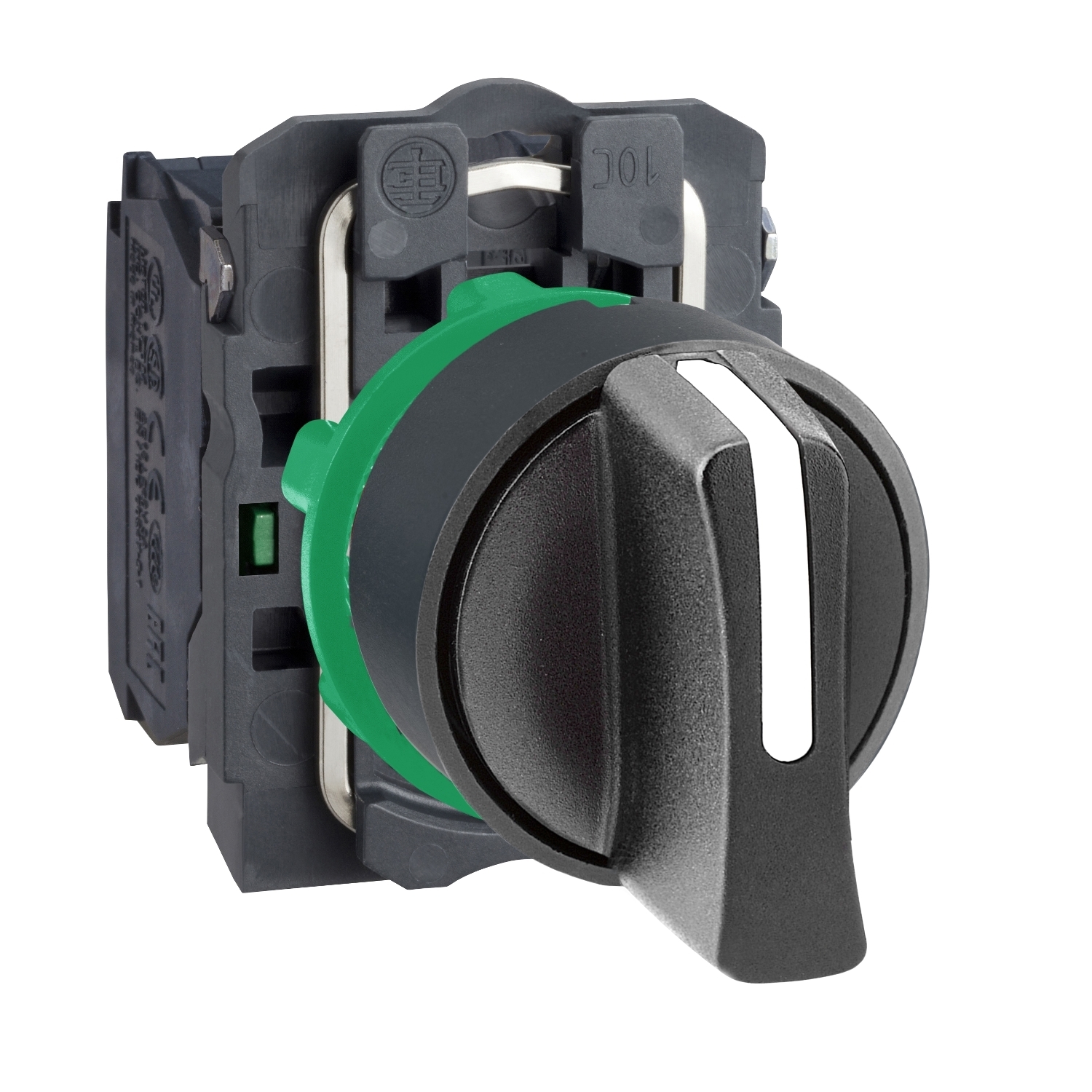 Harmony, 22mm Push Button, 3 position selector switch, black, maintained, 2 NO, marked HAND OFF AUTO