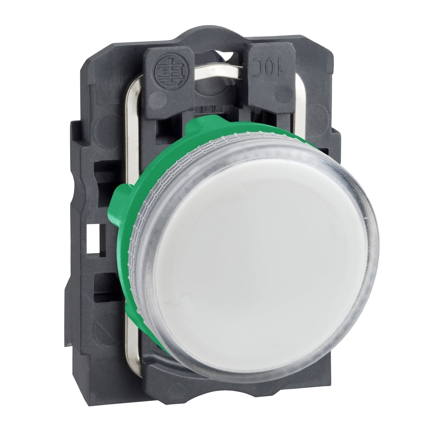 Pilot light, Harmony XB5, white, plastic, 22mm, plain lens, BA9s bulb, 250V