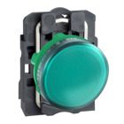 Harmony XB5, Pilot light, plastic, green, 22, plain lens for BA9s bulb, <= 250 V