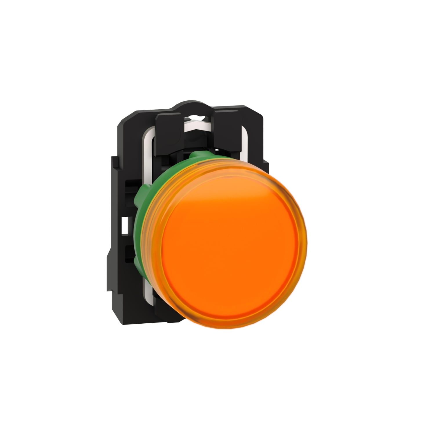 pilot light, Harmony XB5, grey plastic, orange, 22mm, universal LED, plain lens, 110...120V AC