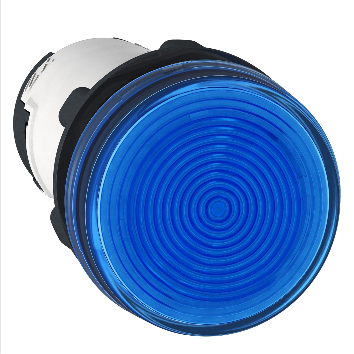 Monolithic pilot light, Harmony XB7, plastic, blue, 22mm, integral LED, 110...120V AC