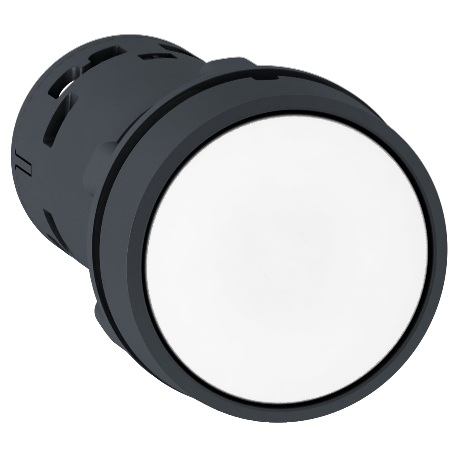 Monolithic push button, Harmony XB7, plastic, white, 22mm, spring return, unmarked, 1NO