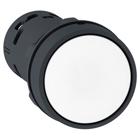 Monolithic push button, Harmony XB7, plastic, white, 22mm, spring return, unmarked, 1NO