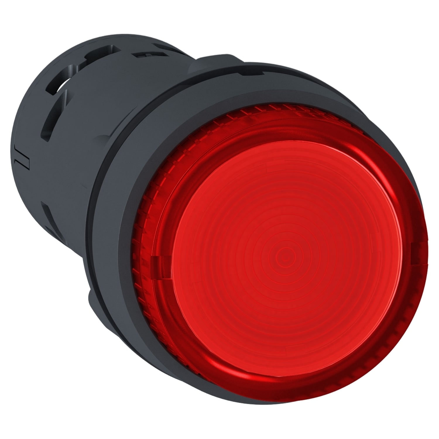 Monolithic illuminated push button, Harmony XB7, plastic, red, 22mm, integral LED, spring return, 110...120V AC, 1NO