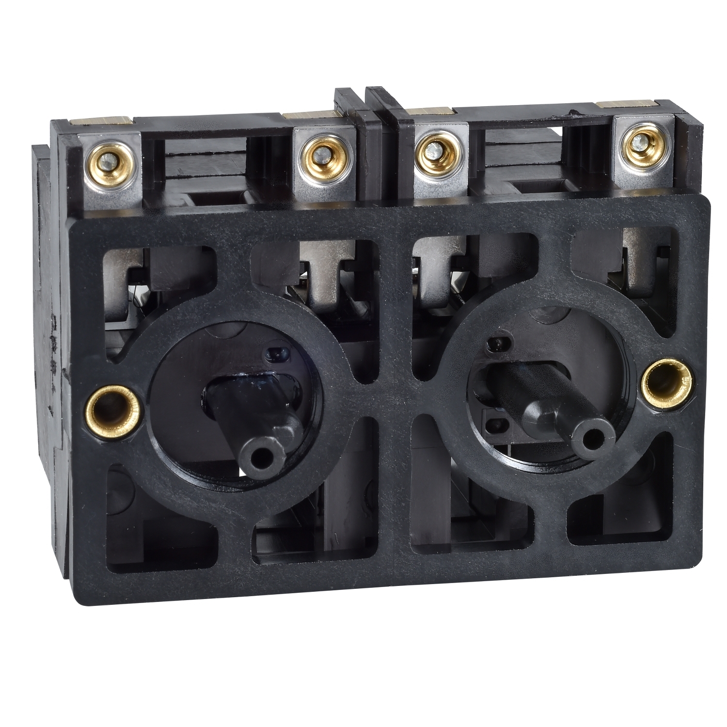 Double contact block, Harmony XAC, spring return, front mounting, single speed CO
