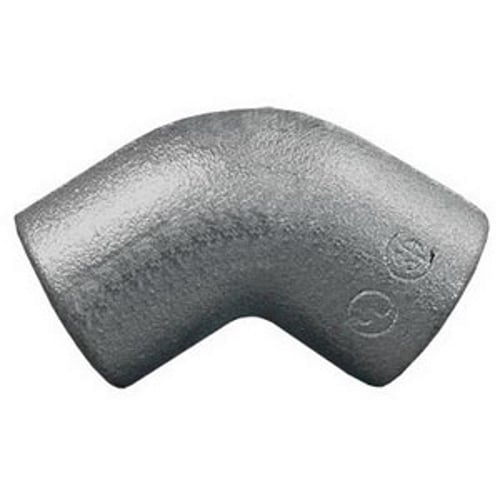 45 deg Female Elbow, 3/4 inch, Malleable Iron, Zinc Electroplate