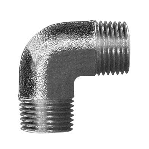 90 deg Male Elbow, 1 inch, Malleable Iron, Zinc Electroplated