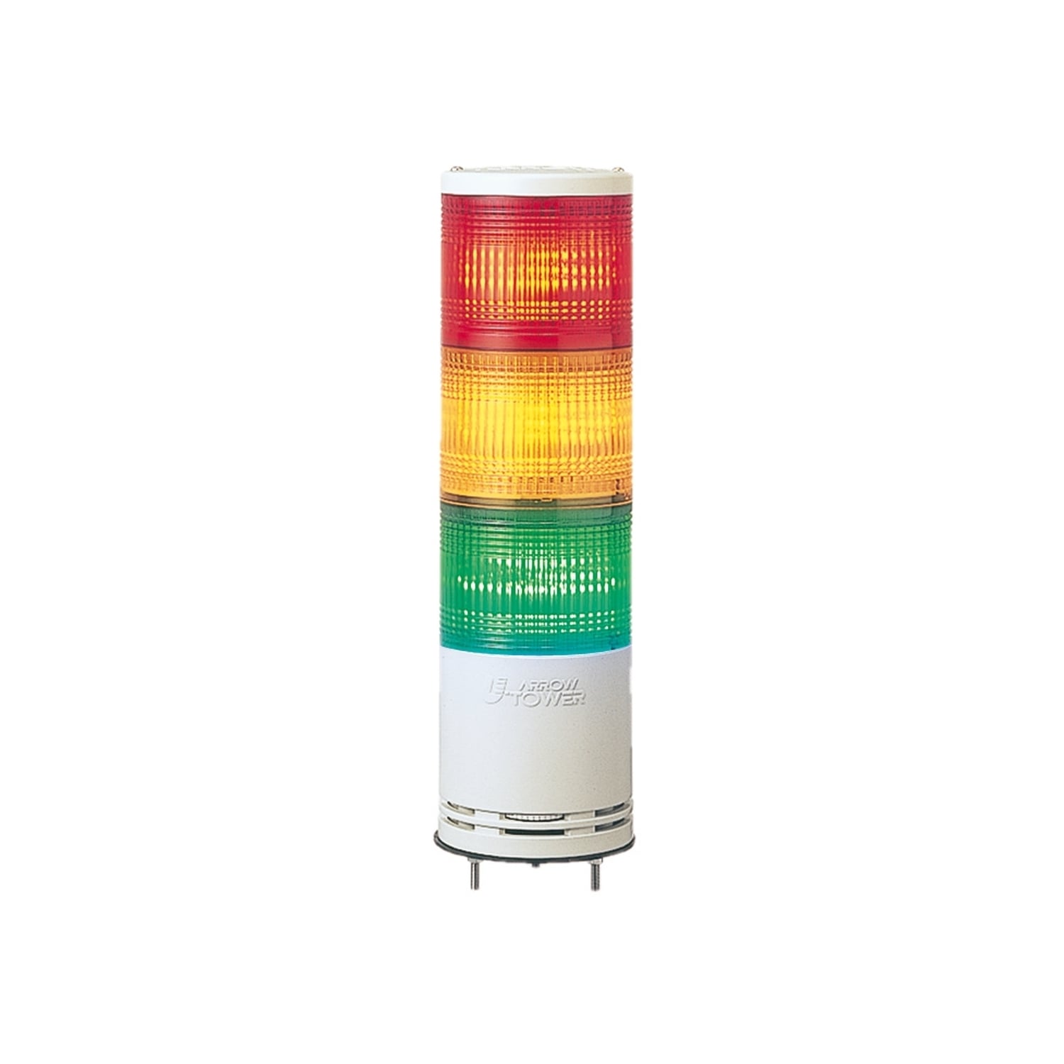 Complete pre wired monolithic tower light, Harmony XVC, plastic, red orange green, 100mm, base mounting, steady or flashing, IP54, 100...240V AC