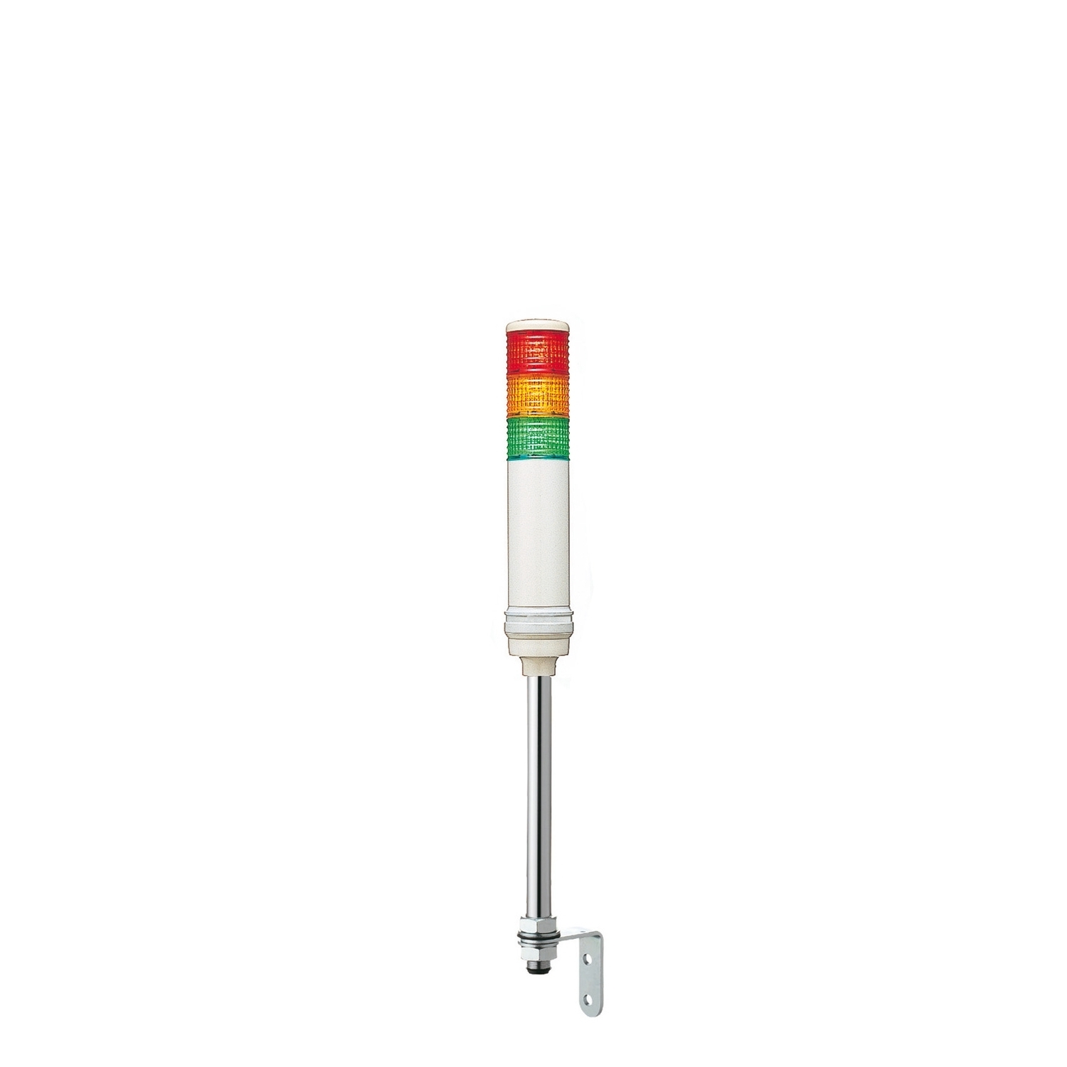 Complete pre wired monolithic tower light, Harmony XVC, plastic, red orange green, 60mm, tube mounting, steady or flashing, buzzer,IP23, 100...240V AC