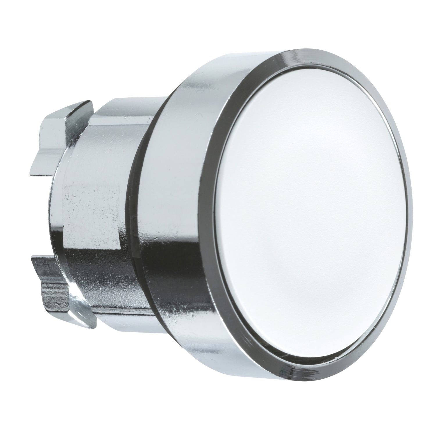 Head for non illuminated push button, Harmony XB4, metal, flush, white, 22mm, spring return, unmarked