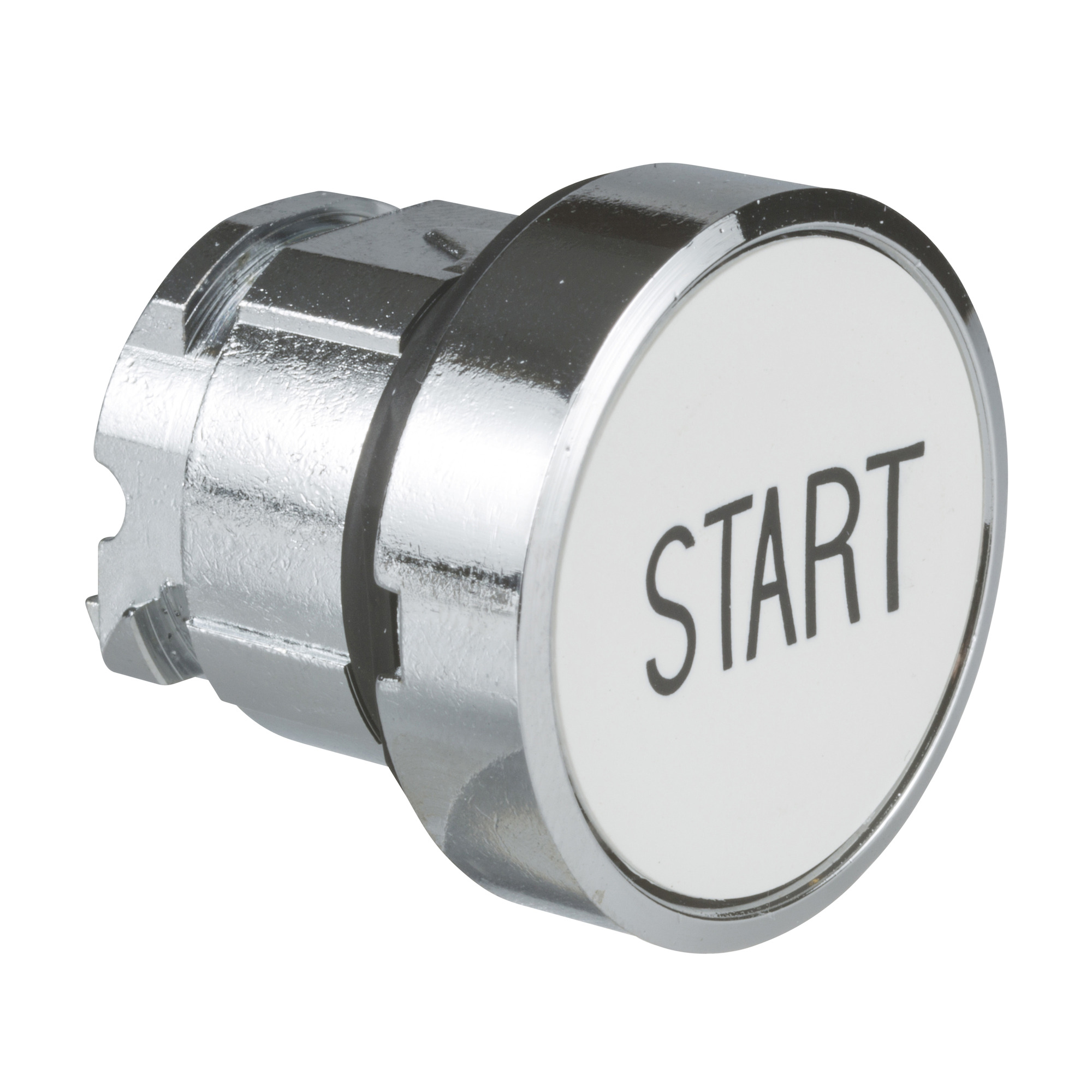 Head for non illuminated push button, Harmony XB4, white flush pushbutton 22 mm spring return "START"