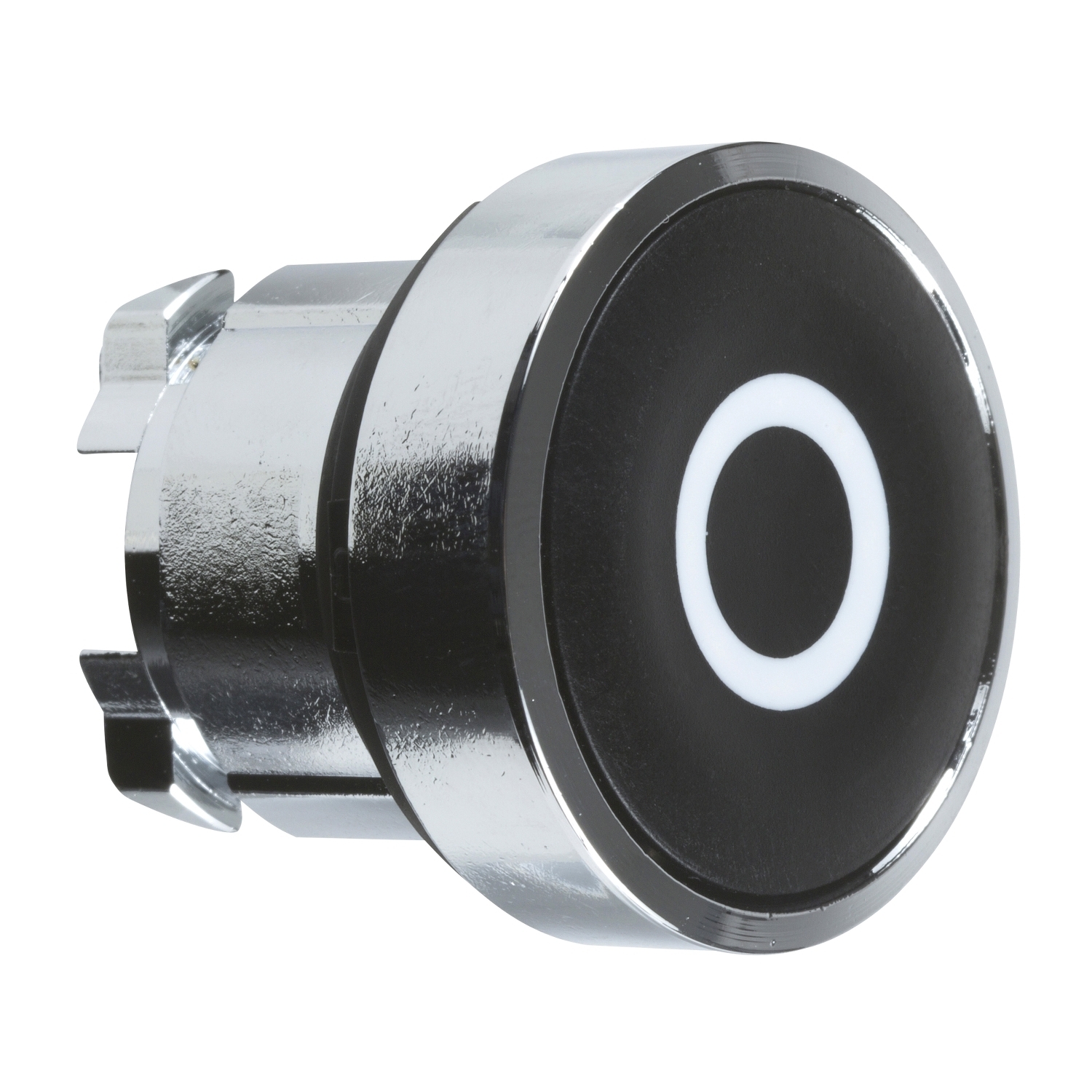 Head for non illuminated push button, Harmony XB4, metal, flush, black, 22mm, spring return, marked O