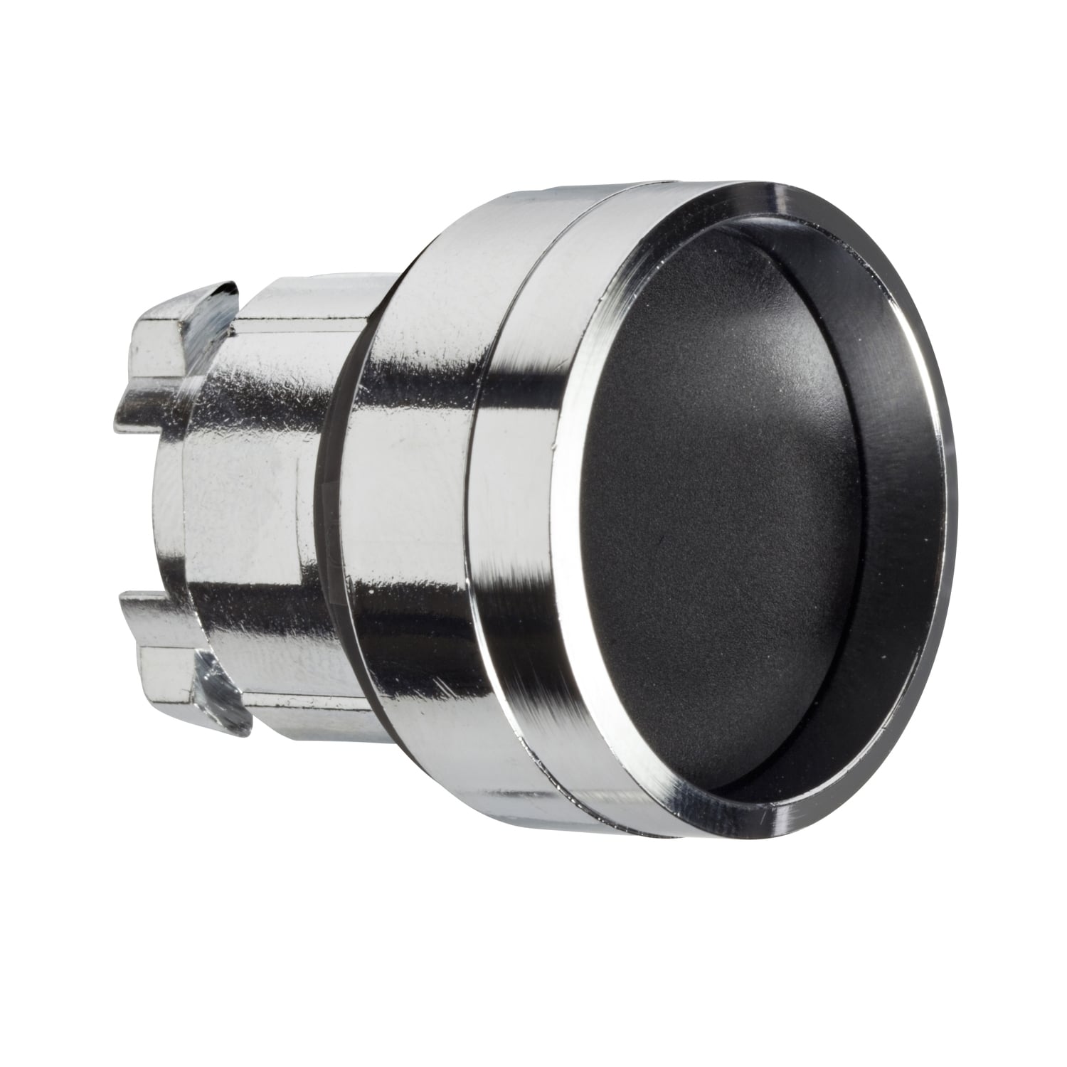 Head for non illuminated push button, Harmony XB4, metal, recessed, black, 22mm, spring return, unmarked