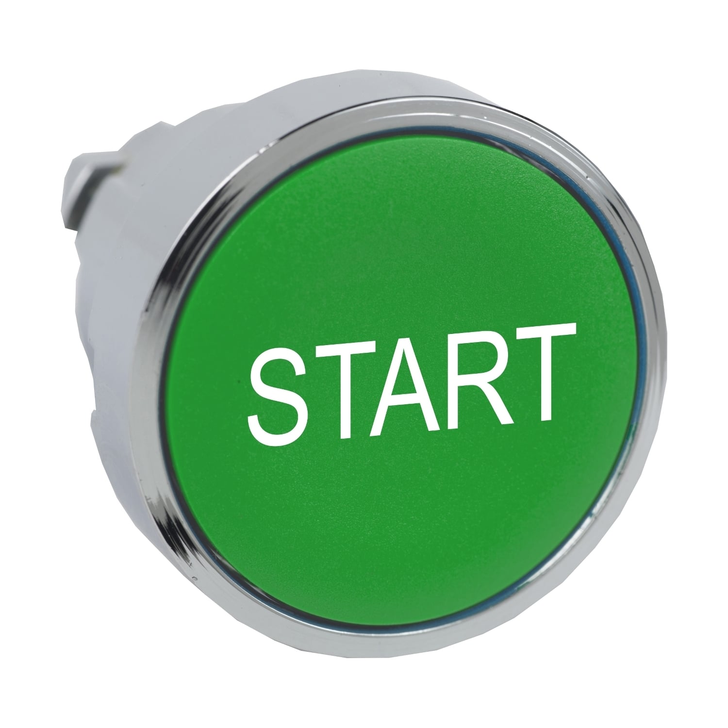 Head for non illuminated push button, Harmony XB4, metal, flush, green, 22mm, spring return, marked START
