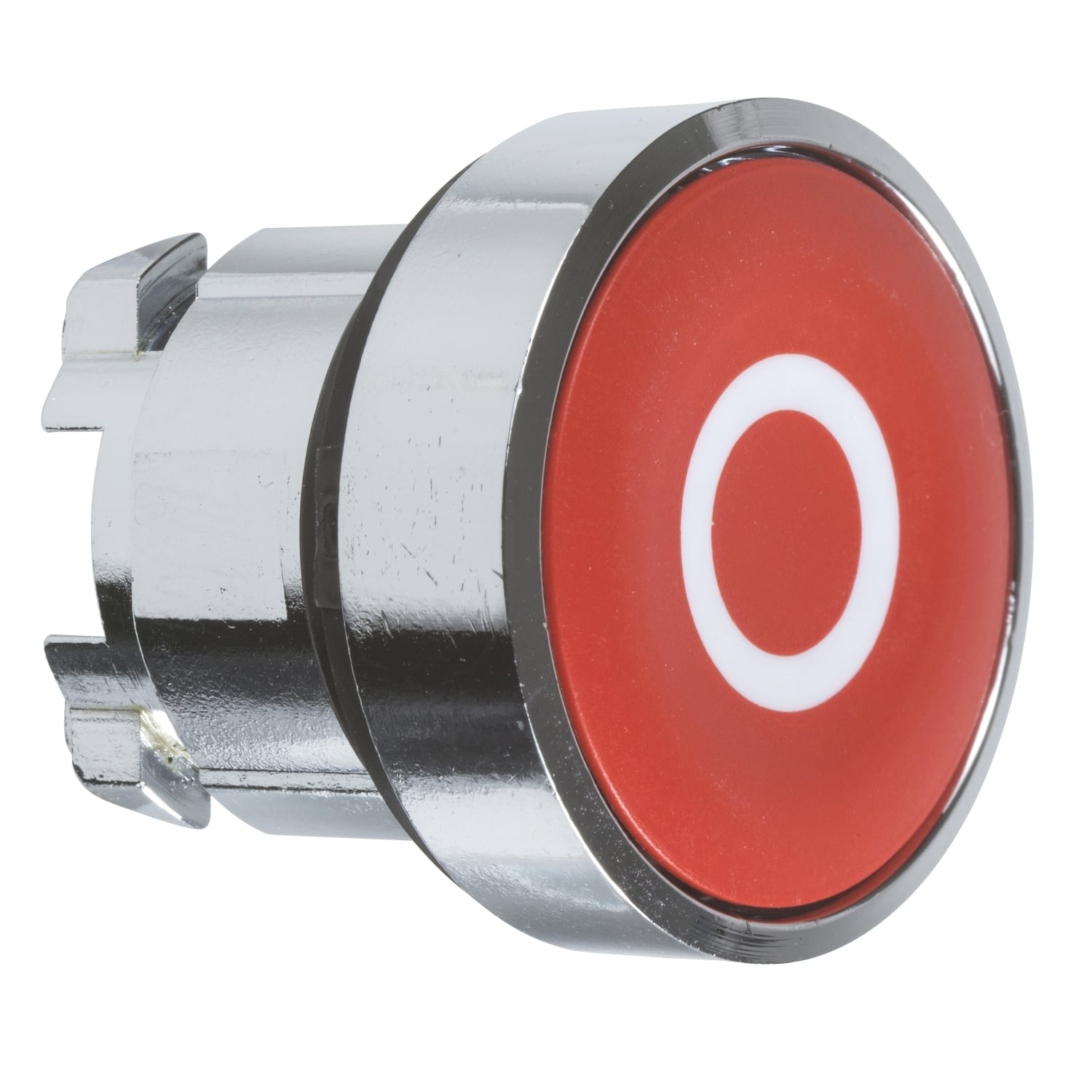 Head for non illuminated push button, Harmony XB4, metal, flush, red, 22mm, spring return, marked O