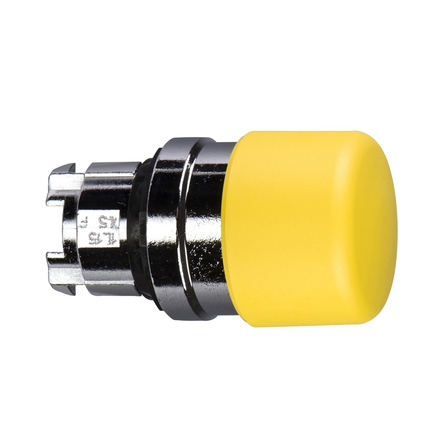 Head for non illuminated push button, Harmony XB4, yellow mushroom 30mm, 22mm, spring return, unmarked