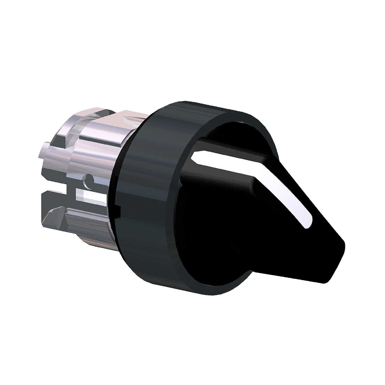 Head for selector switch, Harmony XB4, black metal, black, 22mm, 2 positions, stay put