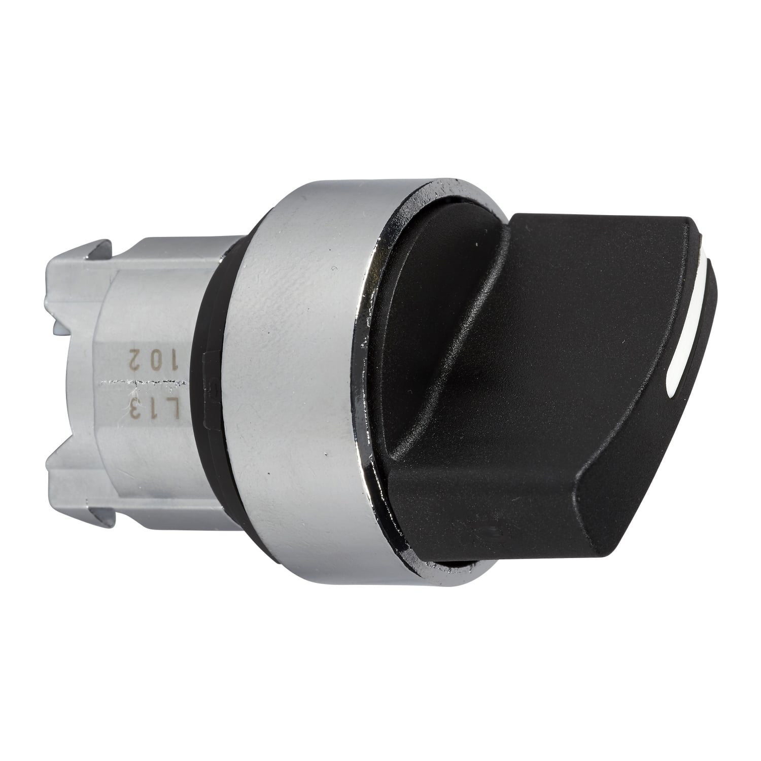 Head for selector switch, Harmony XB4, metal, black, 22mm, 2 positions, spring return from right to left