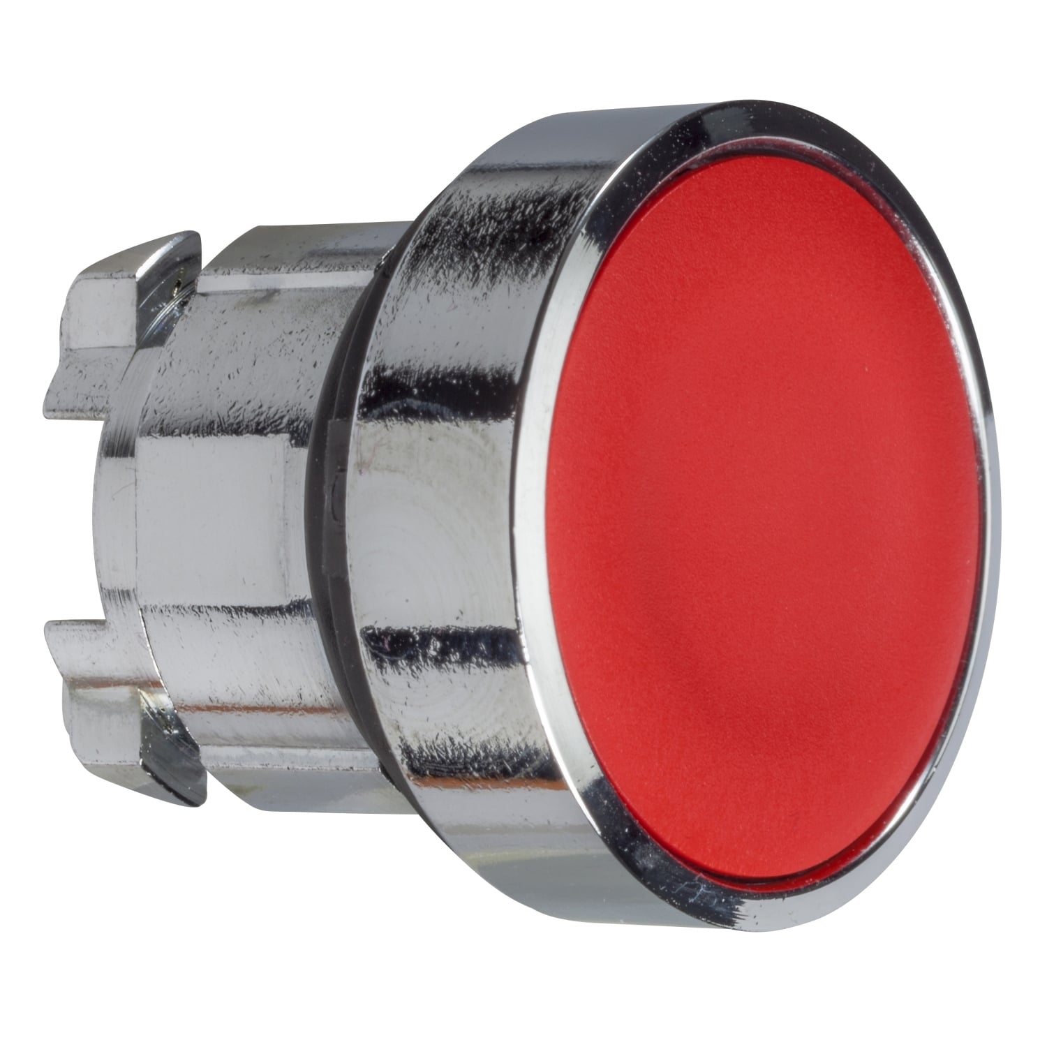 Head for non illuminated push button, Harmony XB4, metal, red, flush, 22mm, push push, unmarked