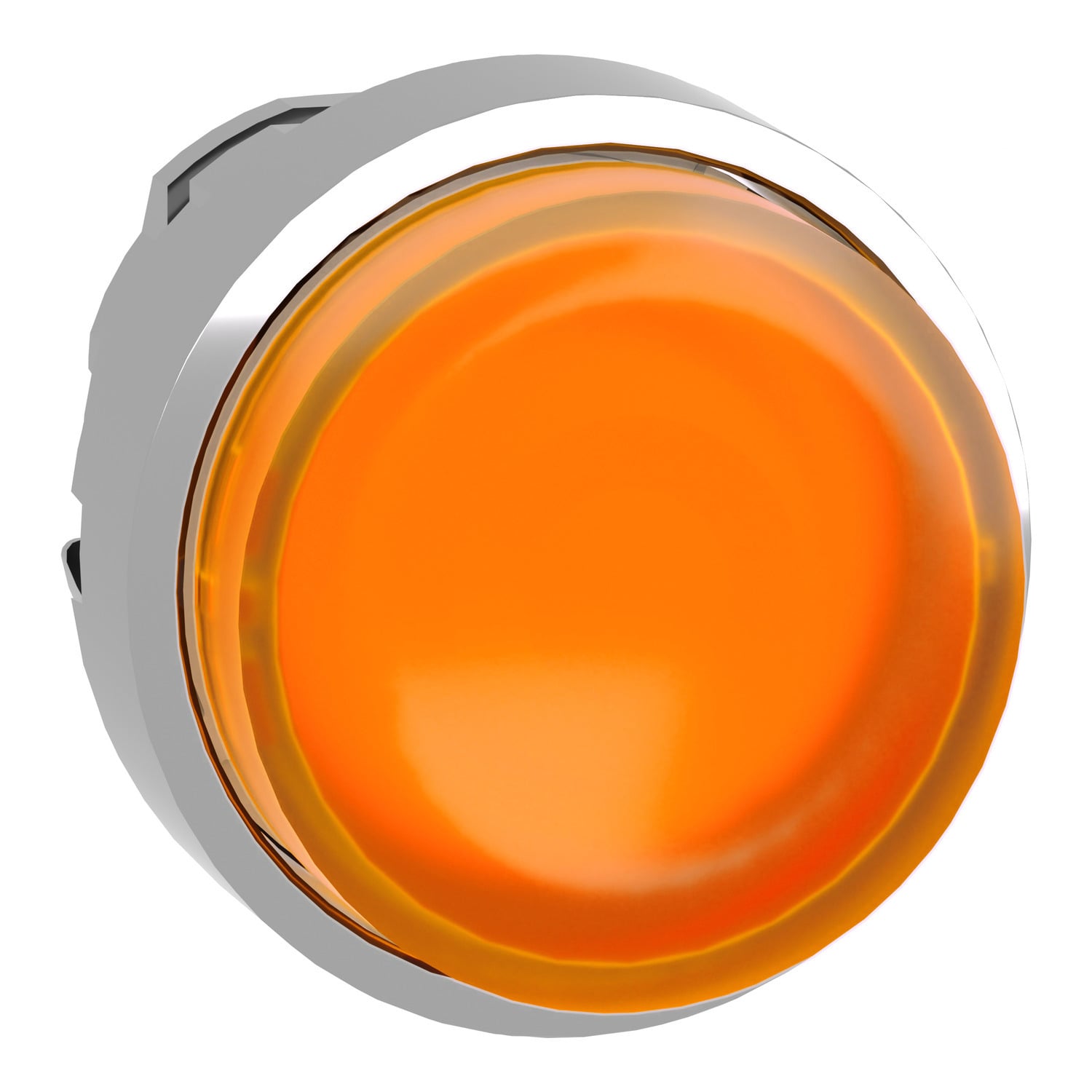 Head for illuminated push button, Harmony XB4, metal, orange projecting, 22mm, push push, universal LED, unmarked
