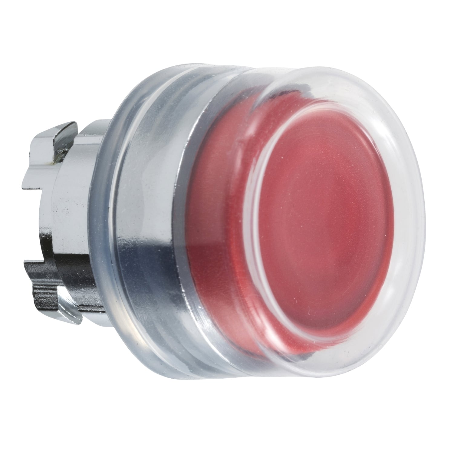 Head for non illuminated push button, Harmony XB4, metal, projecting, red, 22mm, spring return, booted, unmarked