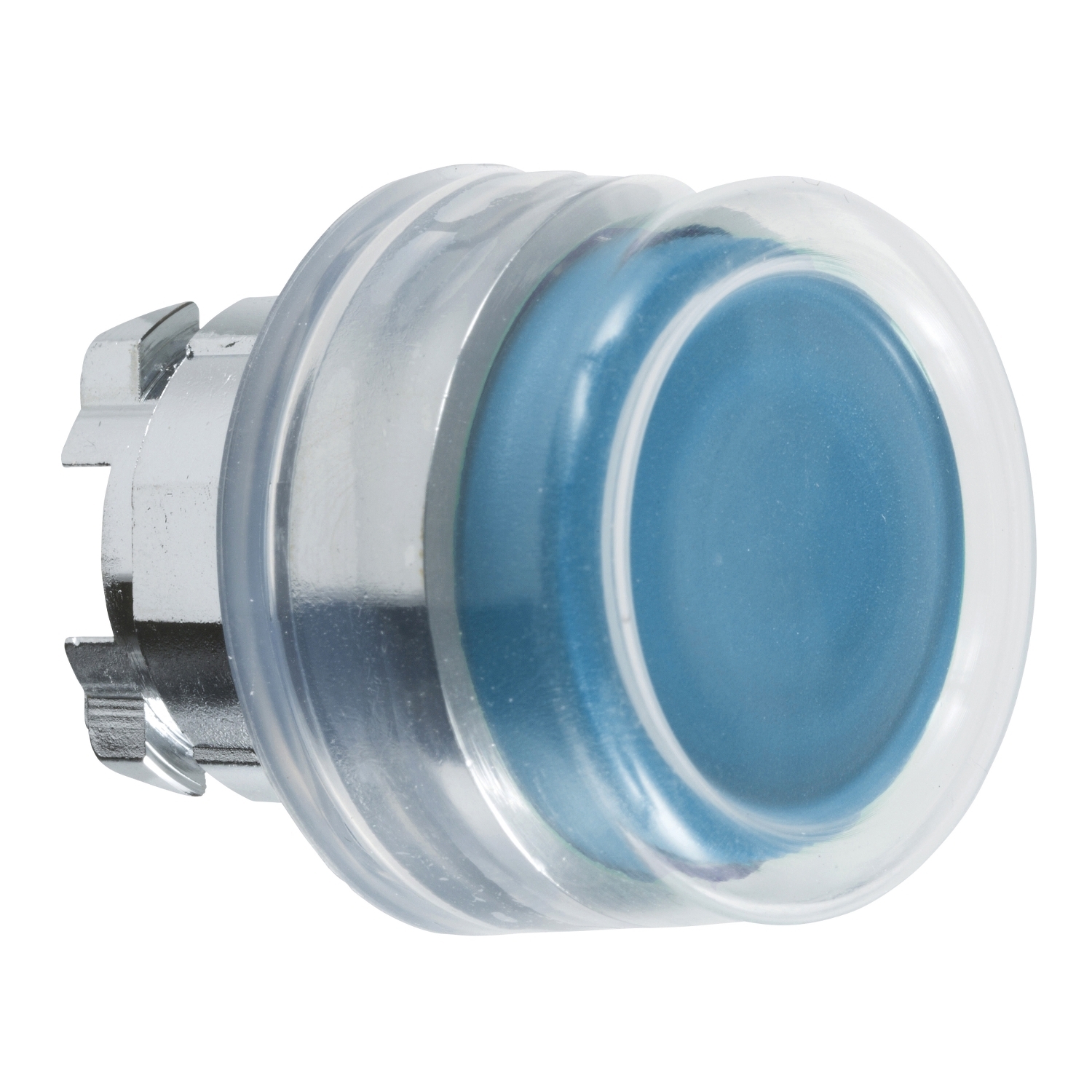 Head for non illuminated push button, Harmony XB4, metal, projecting, blue, 22mm, spring return, booted, unmarked
