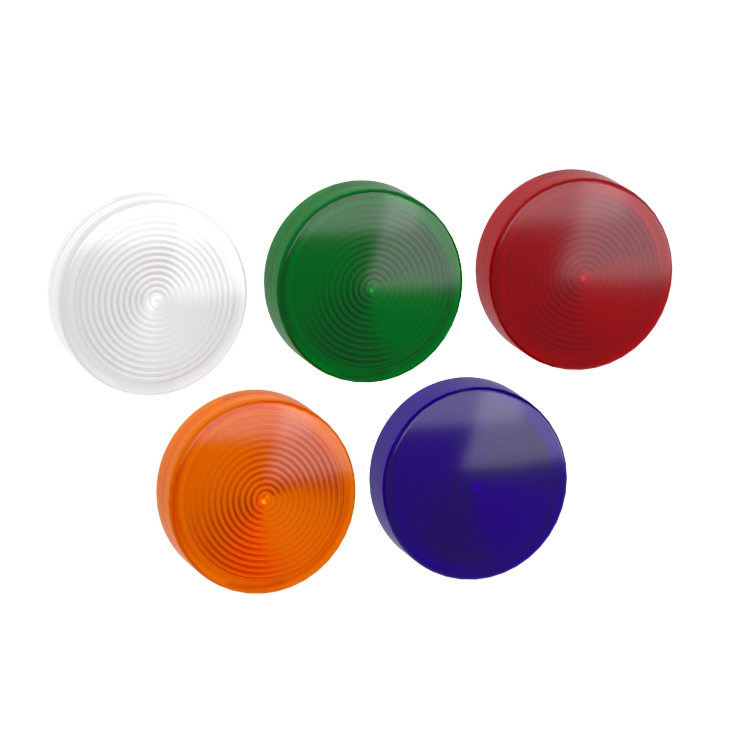 Head for pilot light, Harmony XB4, 5 colours choice, 22mm, with plain lens, universal LED