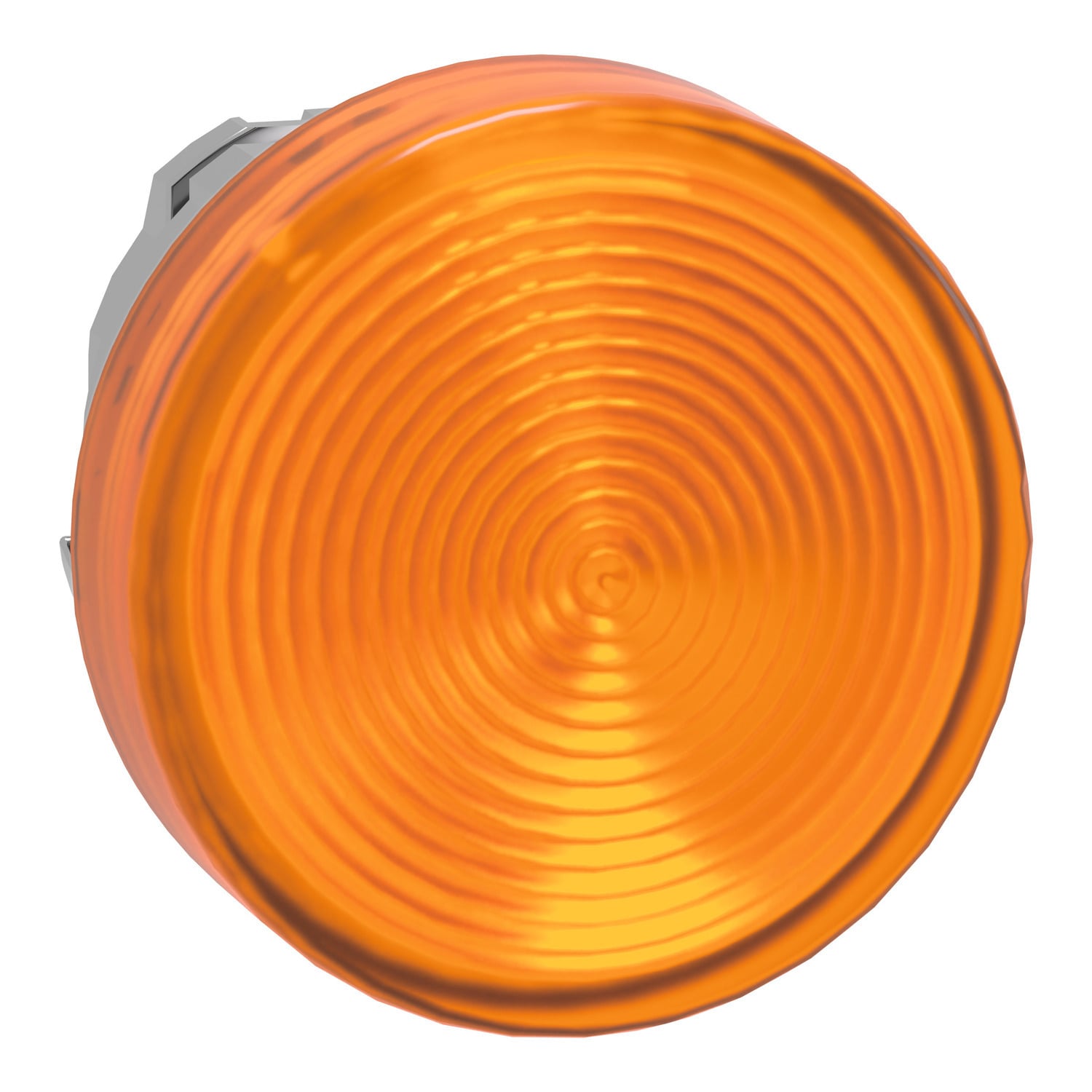 Head for pilot light, Harmony XB4, orange, 22mm, with grooved lens, universal LED