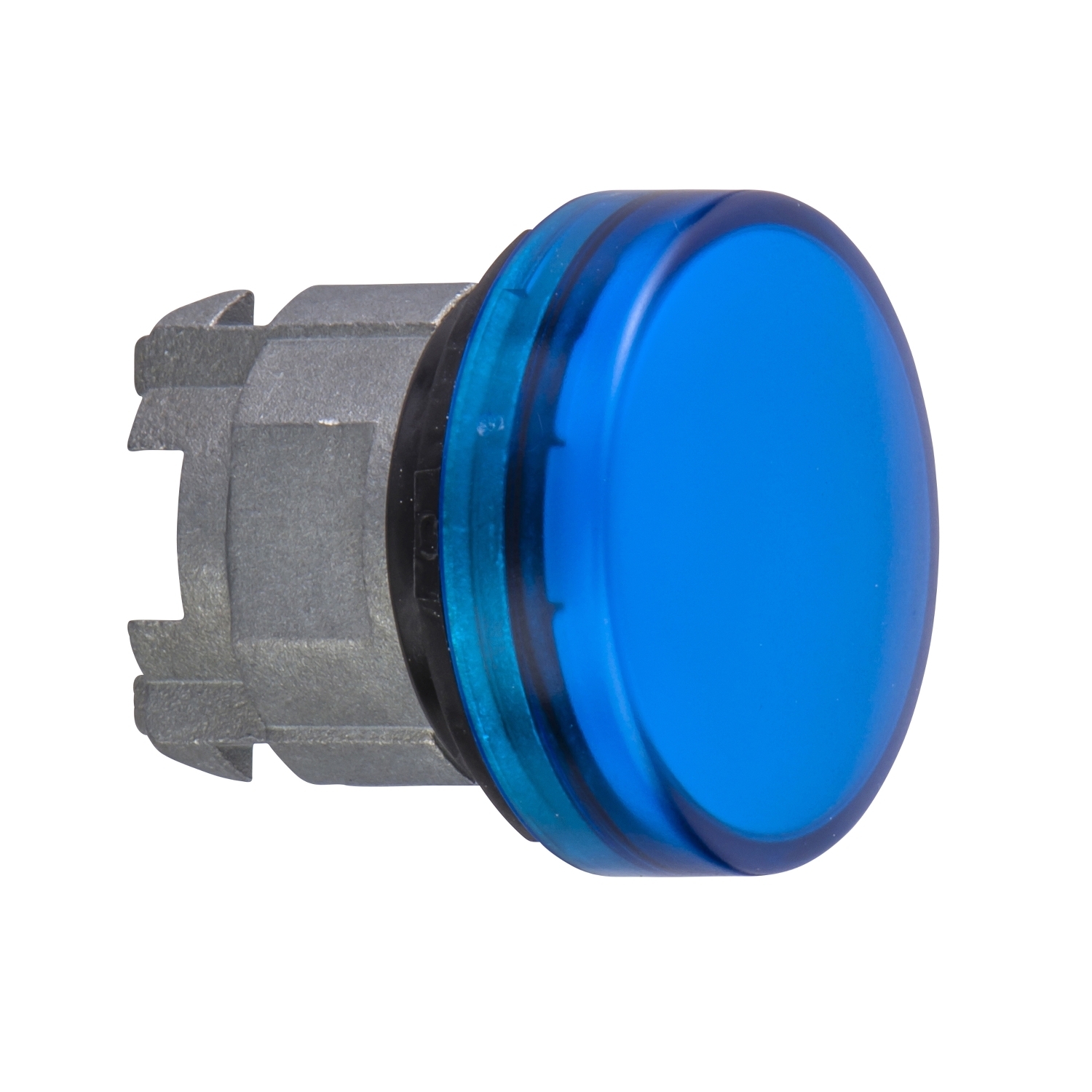 Head for pilot light, Harmony XB4, metal, blue, 22mm, plain lens for BA9s bulb