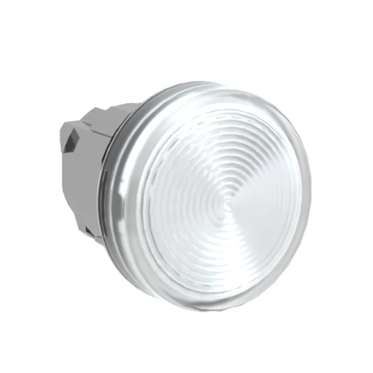 Head for pilot light, Harmony XB4, metal, clear, 22mm, plain lens for BA9s bulb