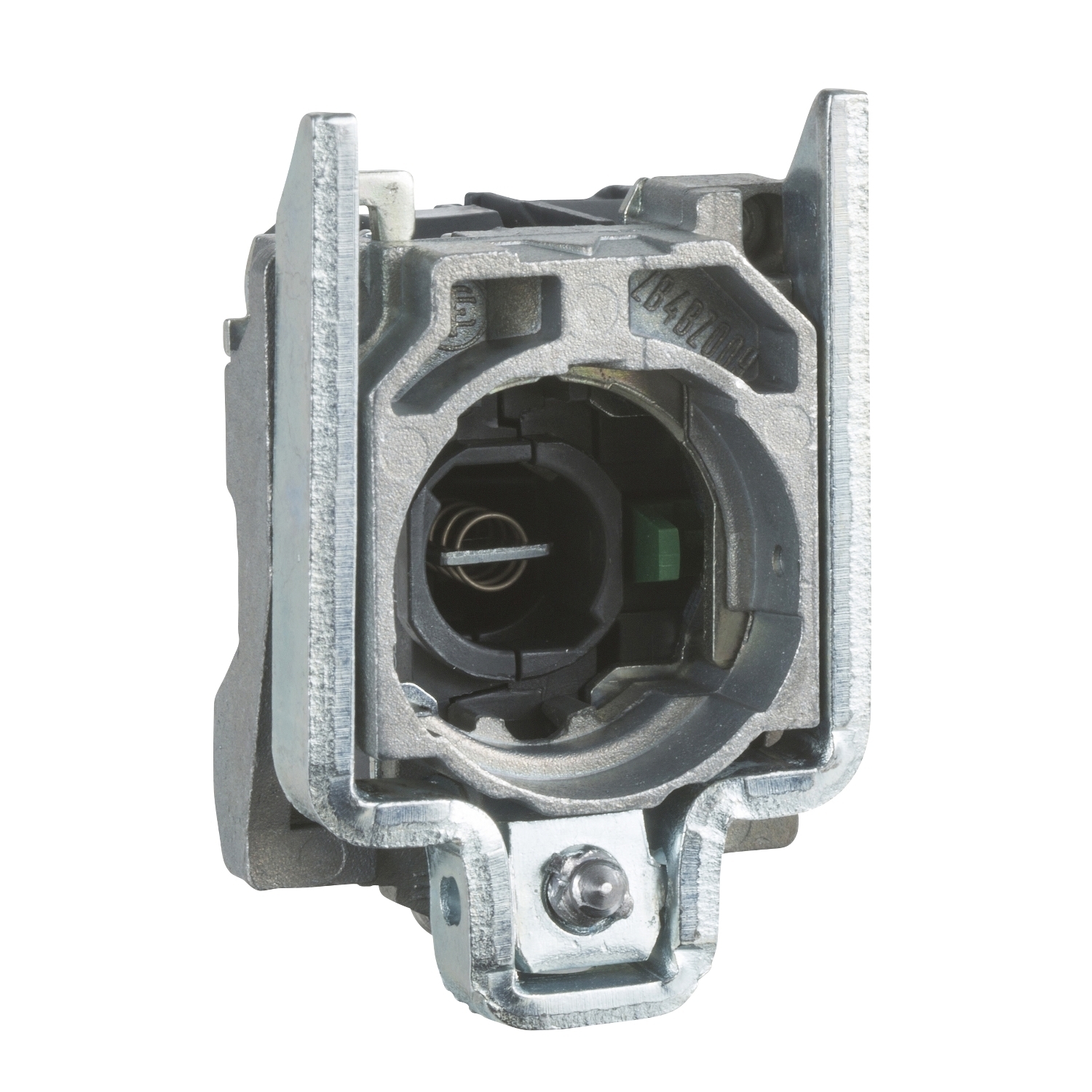 Complete body/contact assembly and light block, Harmony XB4, metal, for BA9s bulb, 250V, 1NC