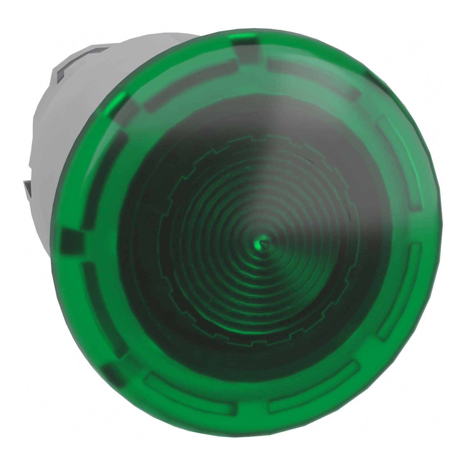 Head for illuminated push button, Harmony XB4, metal, green mushroom 40mm, 22mm, universal LED, spring return