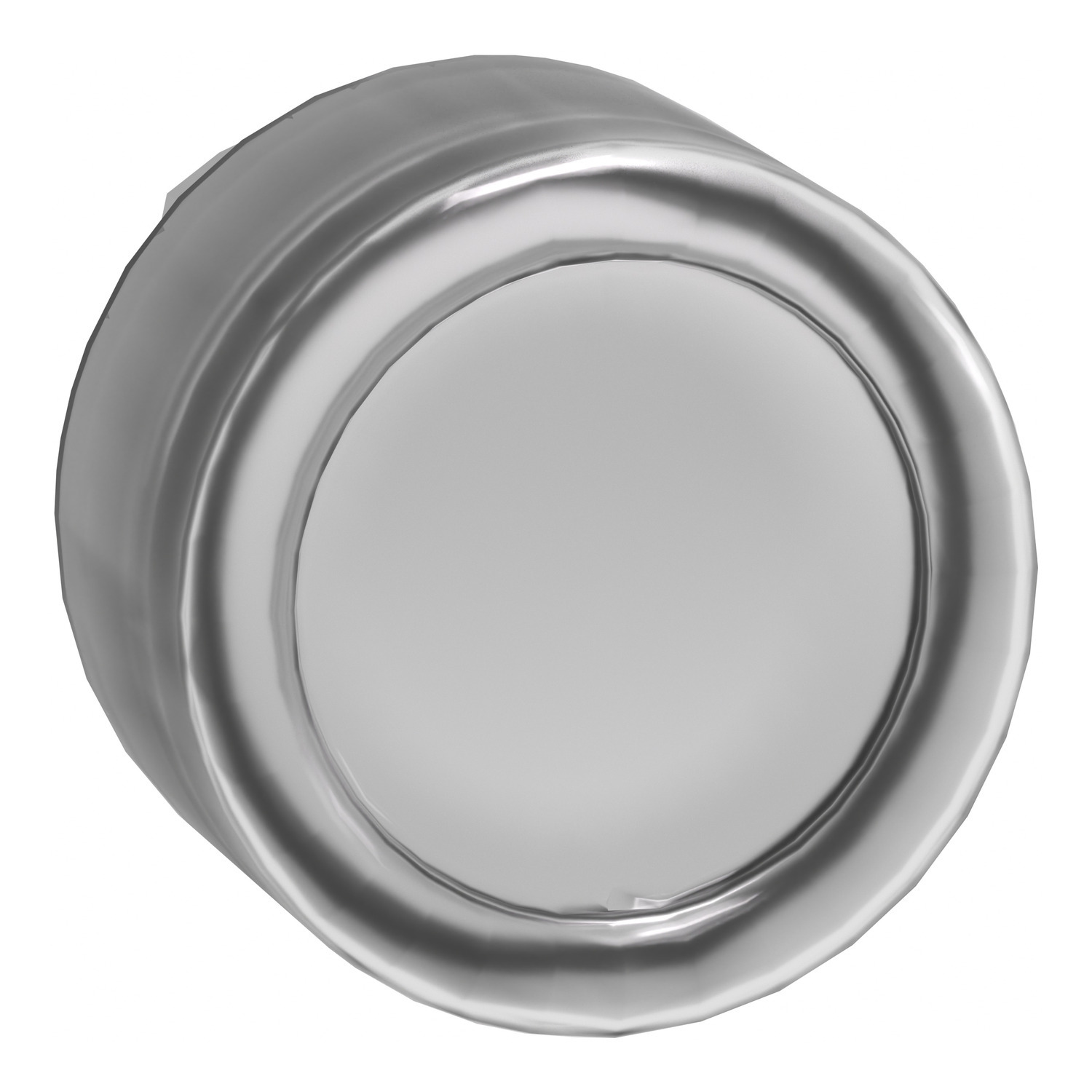Head for illuminated push button, Harmony XB4, metal, white flush, 22mm, universal LED, spring return, clear boot