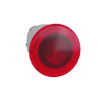 Head for illuminated emergency switching off push button, Harmony XB4, metal, red mushroom 40mm, 22mm, universal LED, push-pull